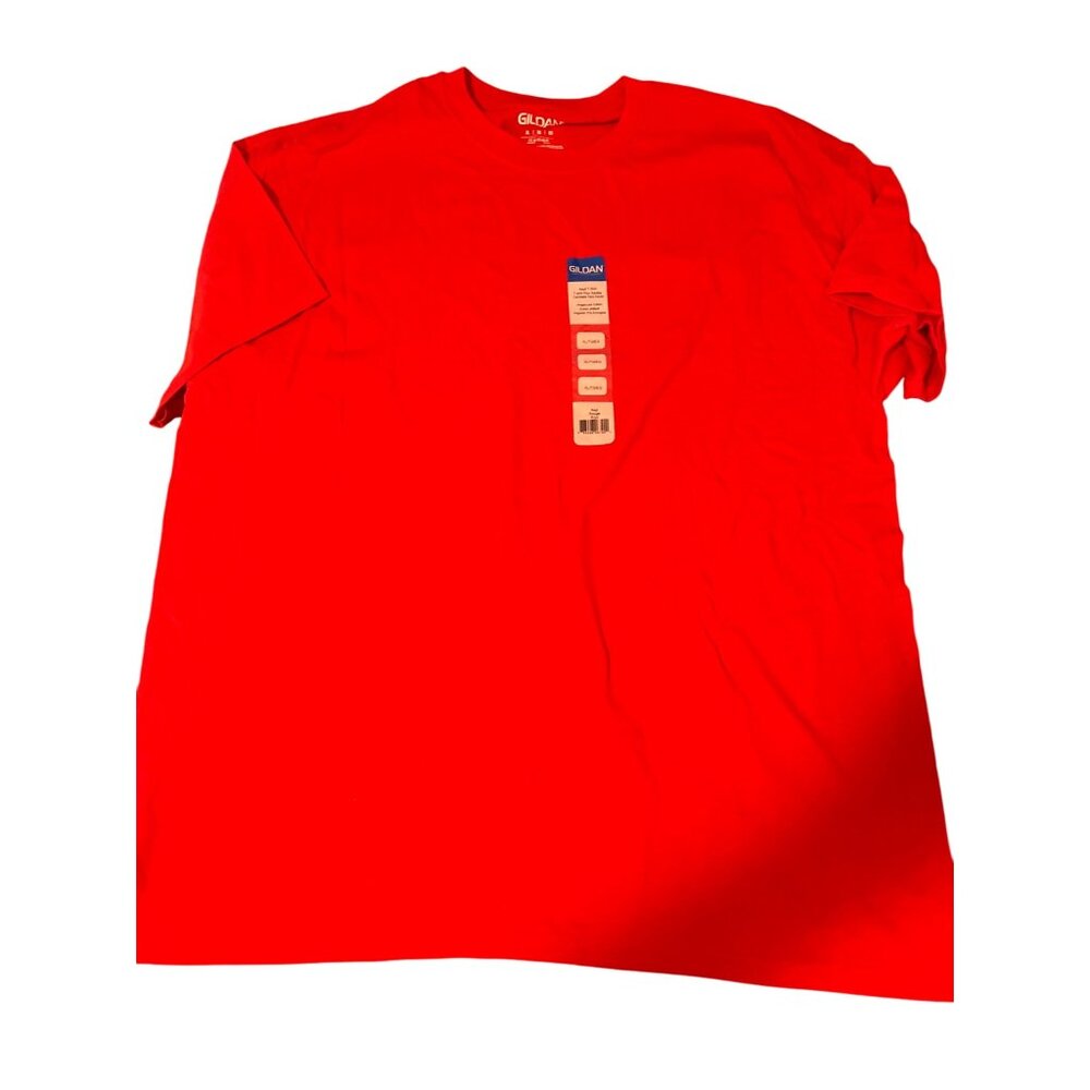 Gildan Adult Red T-Shirt XL Preshrunk Cotton Comfortable Casual Fit NEW With Tag